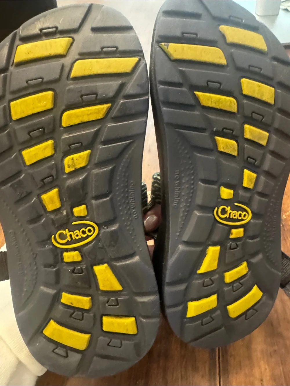 Chaco Kids Sandal in Navy with Yellow Stripes